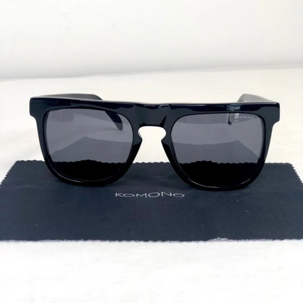 KOMONO Bennet Glossy Black Sunglasses NEW